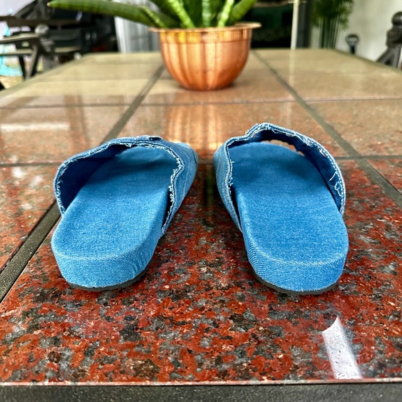 Lasaky – Letter Print Denim Flat Sandals women’s size 7 - Picture 8 of 11